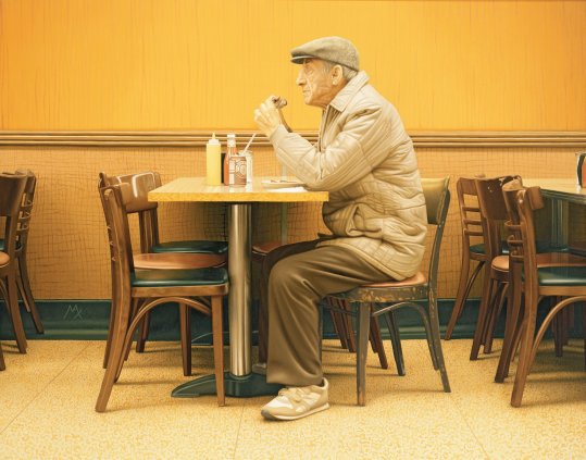 © Max Ferguson, “My Father in Katz’s”, 2005. Courtesy of the Bridgeman Art Library